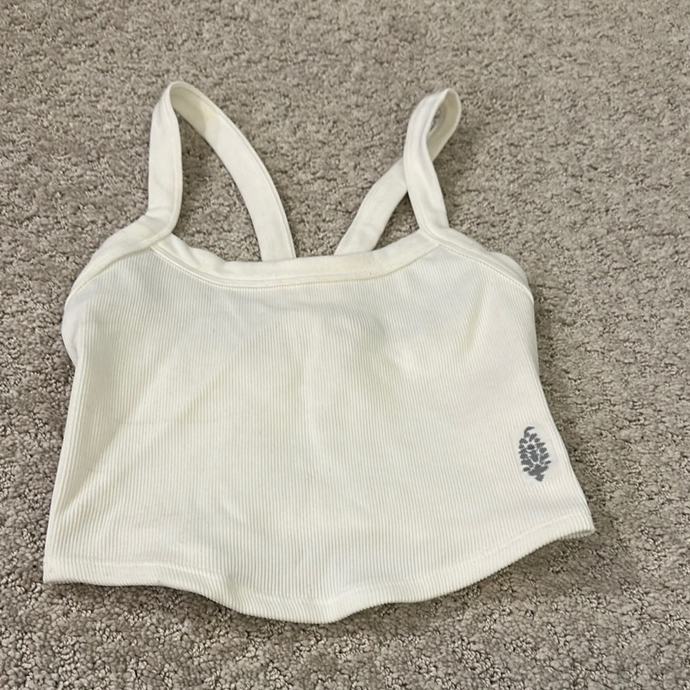 White Ribbed Tank Top